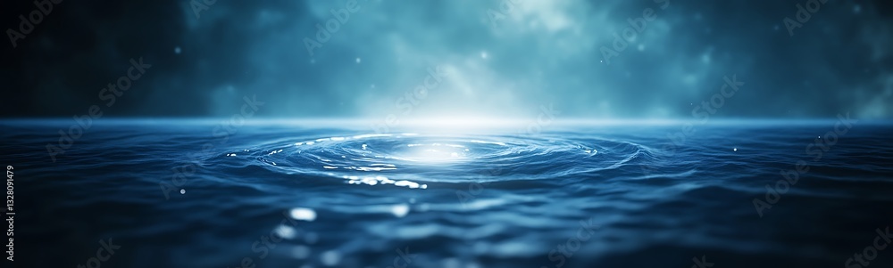 Leinwandbilder serene water surface illuminated by soft light, creating a tranquil atmosphere.