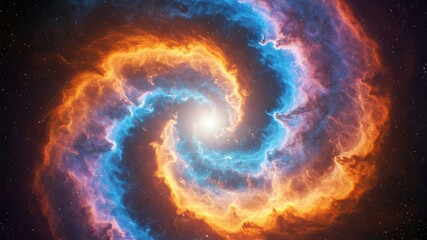 Vibrant Cosmic Spiral A Nebula in the Depths of Space