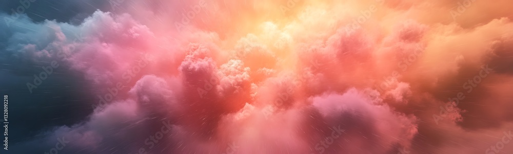 Poster vibrant clouds illuminated by warm hues create a stunning atmospheric display.