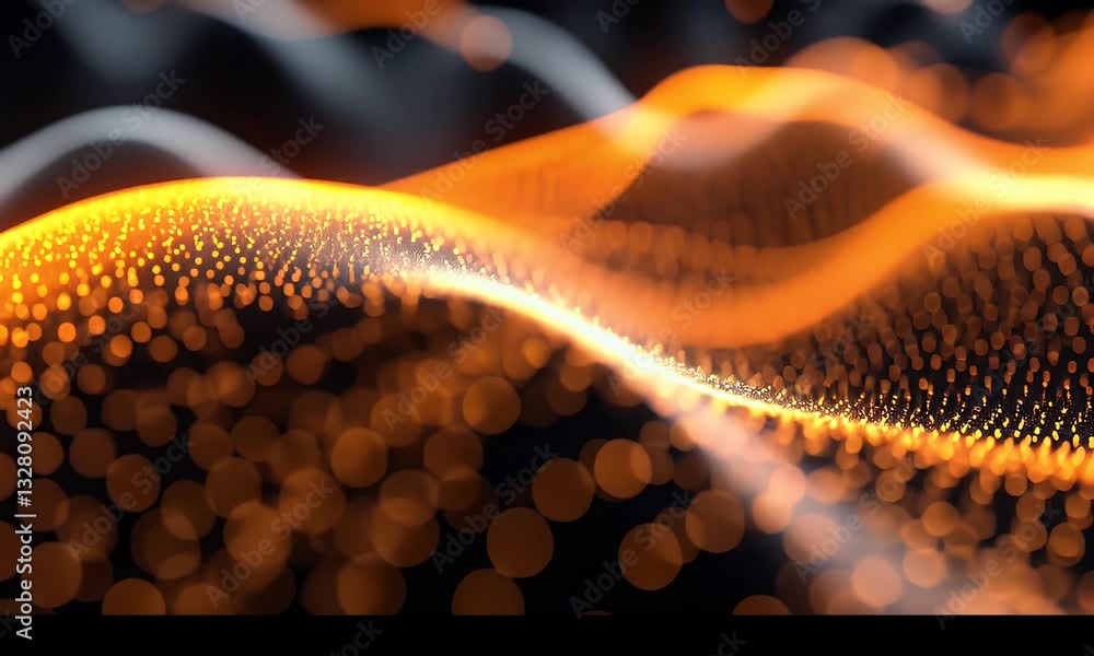 Poster Abstract fiery, dynamic wave pattern