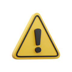 3D Warning Sign - High-Quality Exclamation Mark Caution Symbol