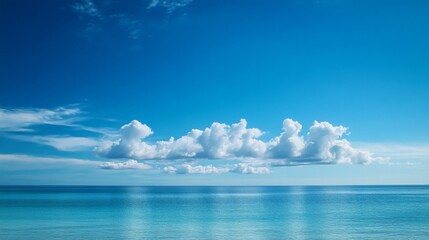 Bright Blue Ocean and Sky Summer Seascape
