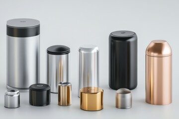 Various Stylish Containers in Modern Design with Different Finishes