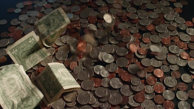 USD Coins and Dollars Falling