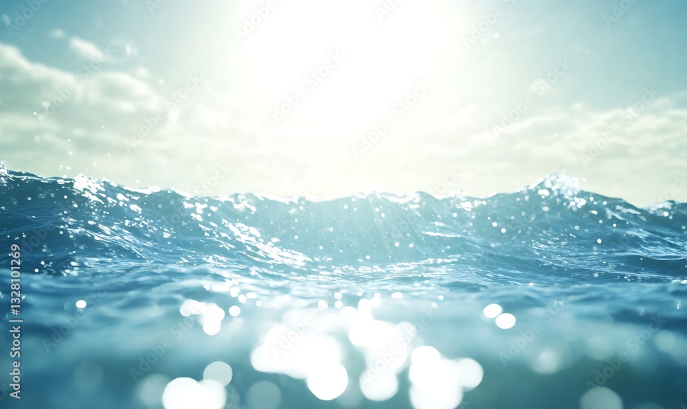 Leinwandbilder sunlight glimmers on ocean waves, creating a serene and tranquil atmosphere.