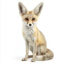 Fox isolated on white background.