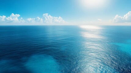 Bright Sunny Day Over a Calm Blue Ocean