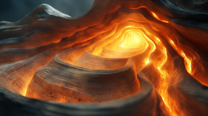 Nature's Design: Fibonacci Spiral Exhibited in a Wood Surface.