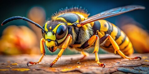 Miniature Yellowjacket Wasp with Sharp Stinger - Tilt-Shift Macro Photography