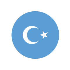 Vector Flag of uyghur-Hand holding a Flag of East Turkestan flag