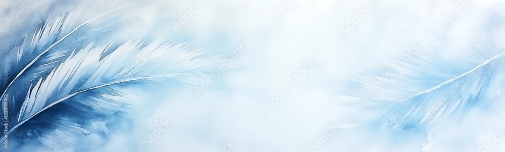 Leinwandbilder soft blue background with delicate frost-like patterns, creating a serene winter atmosphere.
