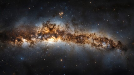 Obraz premium Detailed View of a Spiral Galaxy in Deep Space