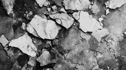 Naklejka premium Black And White Cracked Wall Texture