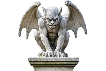 Gargoyle statue isolated on a white background