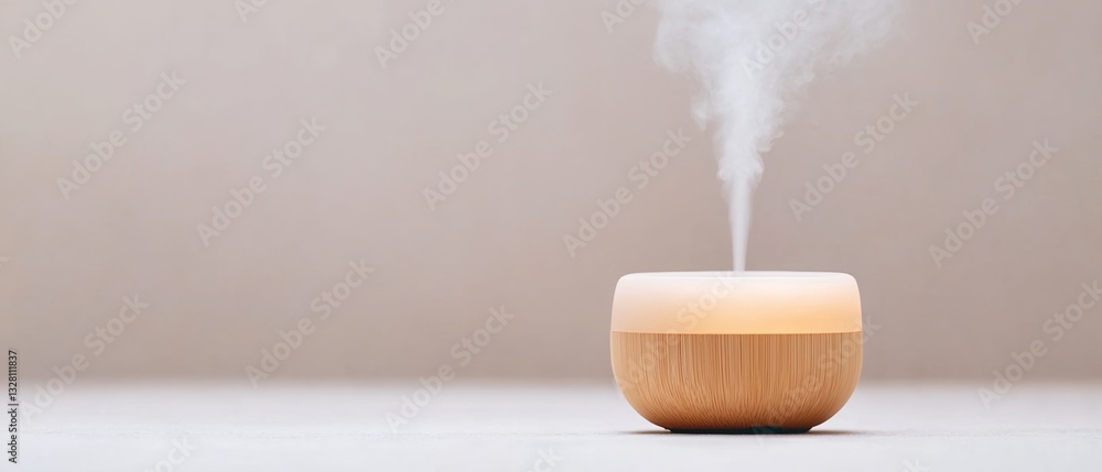 Poster burnout recovery balance concepts. a calming diffuser emitting aromatic steam.