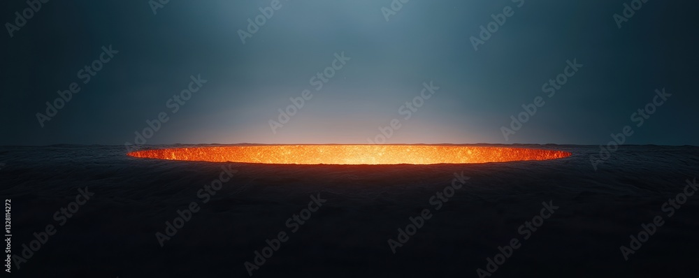 Poster earth layers dynamic concepts. mysterious glowing horizon in a dark atmospheric setting.