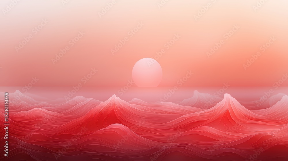 Poster dynamic red and white wave pattern, a modern abstract background design for websites presentations
