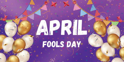 Fototapeta premium illustration vector for april fools day event 1 april celebration, April fools day background or banner design , April Fools Day. Suitable for Cards, banners, posters, social media
