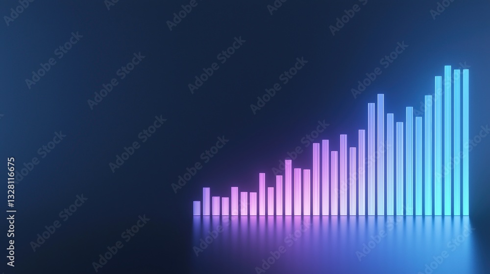 Poster economic performance employment concepts. abstract graph with colorful bars showing growth.