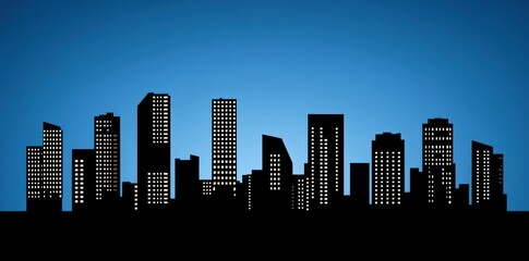 Fototapeta premium A stylized silhouette of a city skyline at night