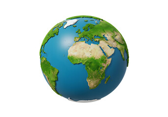 Stunning 3D Render of Planet Earth A Detailed View of Continents and Oceans
