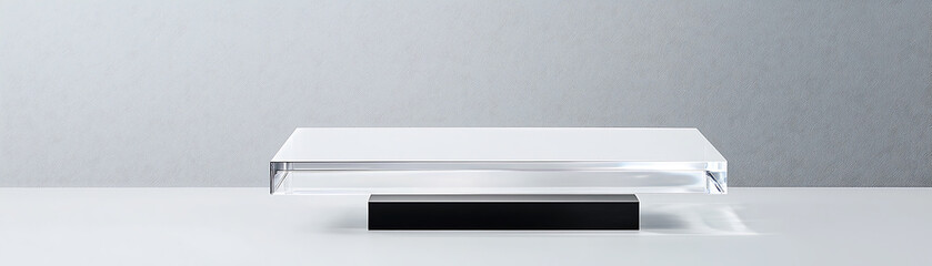 Elegant acrylic table display modern home still life photography minimalist design top view contemporary aesthetics