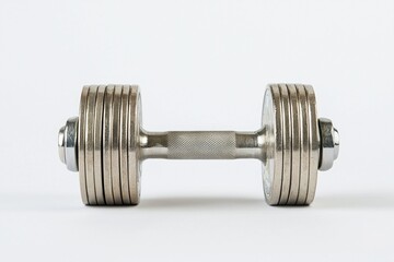 Fototapeta premium Financial Fitness Goals Concepts. Dumbbell on a white background for fitness and weightlifting concepts.