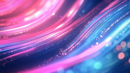 Obraz premium Abstract Pink and Blue Glowing Waves Background