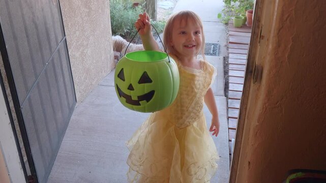 Little Girl Trick-Or-Treating