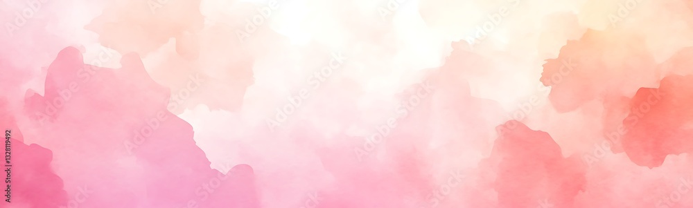 Aufkleber soft watercolor gradient in shades of pink and peach creates a dreamy abstract background.