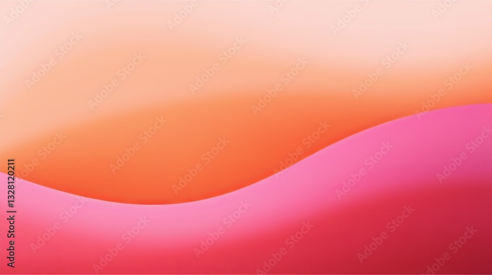 Poster a pink and orange background with a wave in the middle