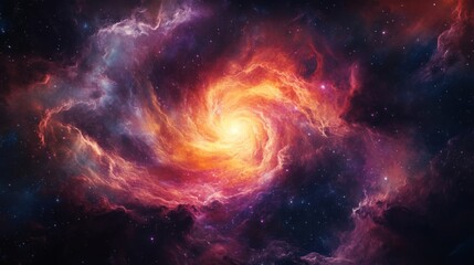 Fototapeta premium Vibrant Spiral Galaxy in Deep Space