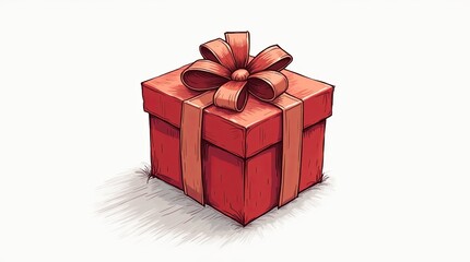 Obraz premium A red box with a red bow on top