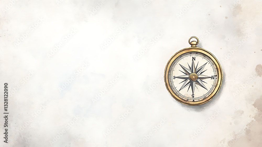 Poster vintage compass on a textured background, symbolizing navigation and exploration.