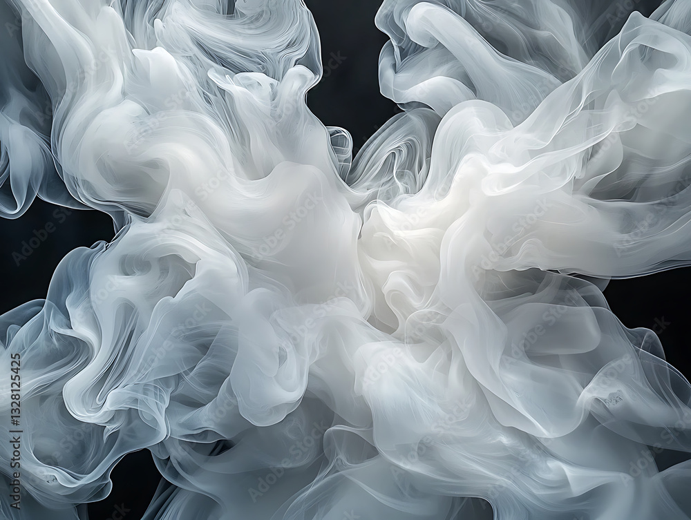 Poster creating ethereal smoke patterns abstract art digital medium black background aerial perspective vis