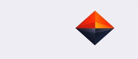 Abstract Geometric Design: Orange and Black Diamond Shape