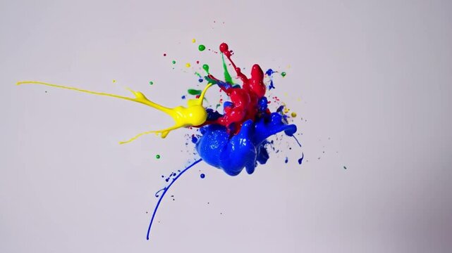 Colorful abstract watercolor paint splashes with vibrant ink and artistic texture