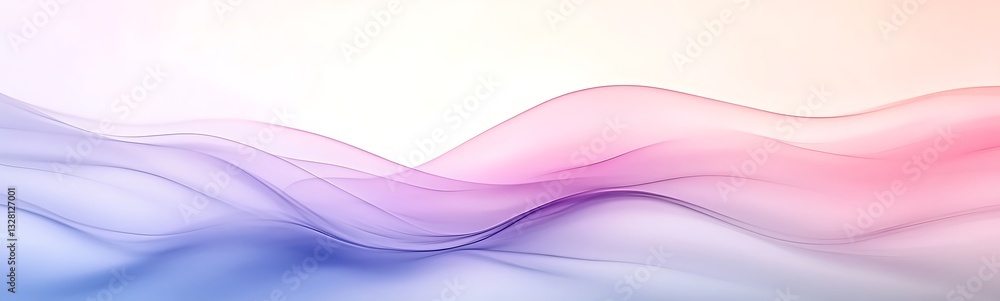 Aufkleber Soft pastel waves in pink and blue create a tranquil abstract background.