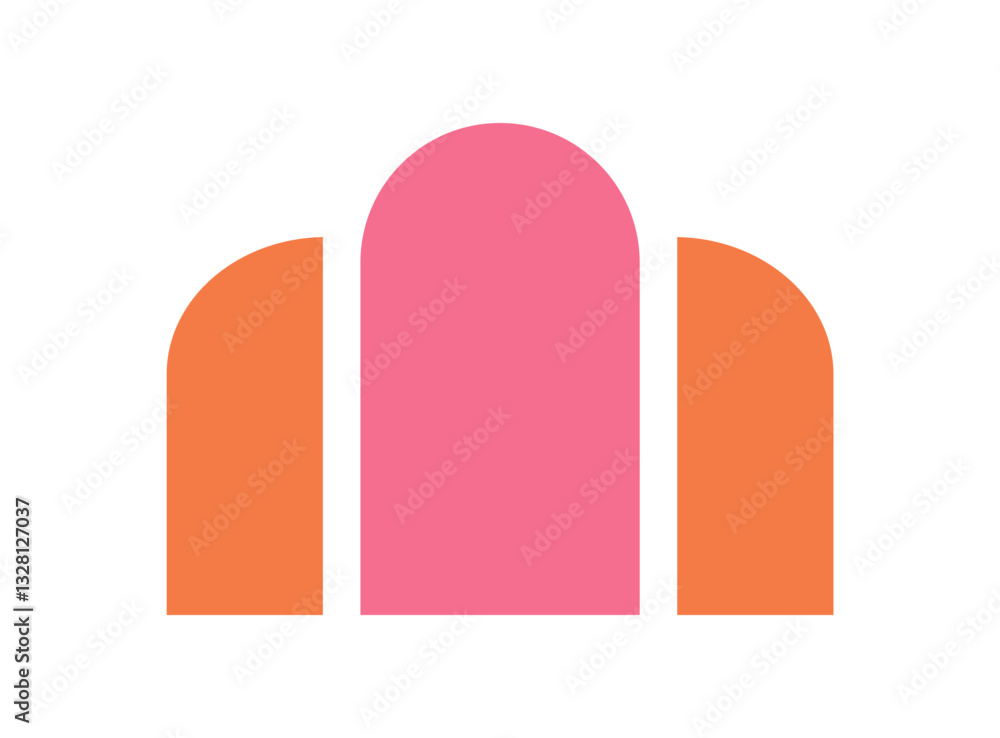 Poster brutalist abstract icon. bold geometric shape in modern style. flat element with y2k aesthetics, sym