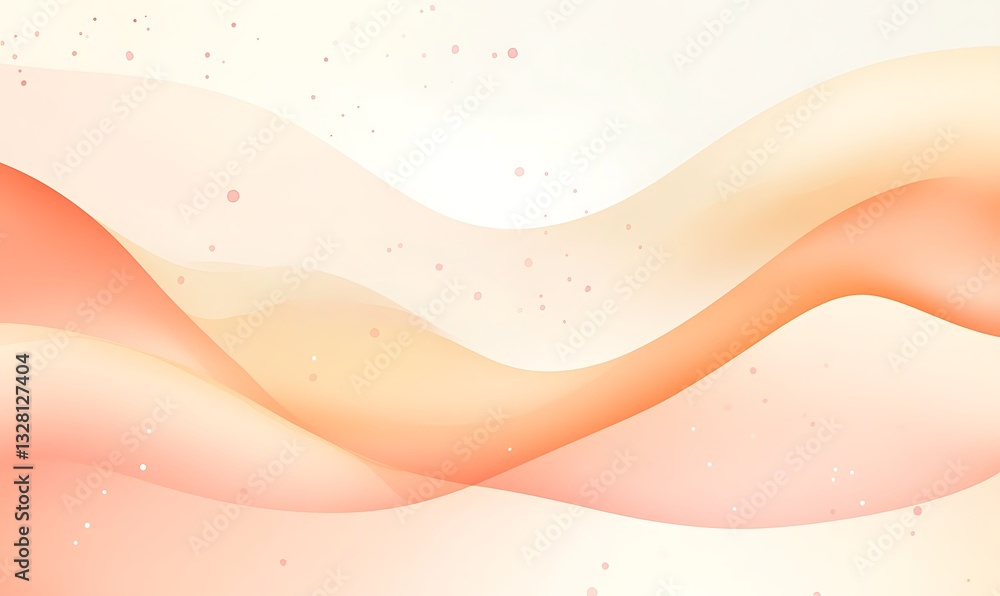 Fototapete soft, flowing abstract waves in warm peach and cream tones create a serene background.