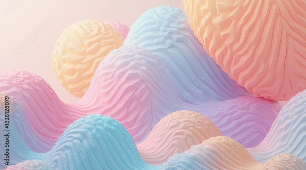 Poster the image is a colorful abstract of various shapes and sizes, with a pink, blue
