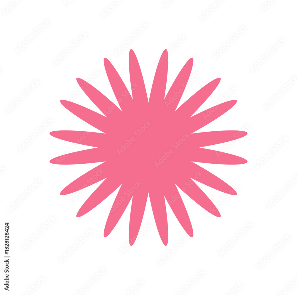 Wall mural bold abstract flower icon. modern symbol of floral shape and form. this brutalist element features a