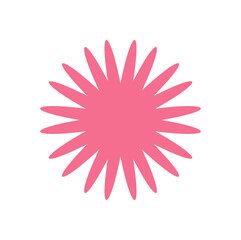 Bold abstract flower icon. Modern symbol of floral shape and form. This brutalist element features a flat aesthetic, ideal for contemporary graphic projects and trendy design applications.