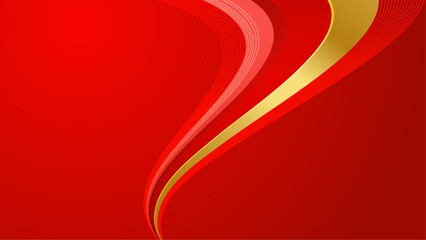 simple red and yellow abstract geometric background with wave shapes vector illustration