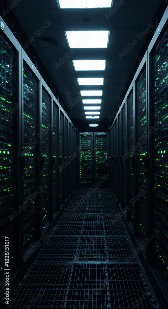 Aufkleber data center servers: secure storage, cloud computing & high tech infrastructure - server room, techn