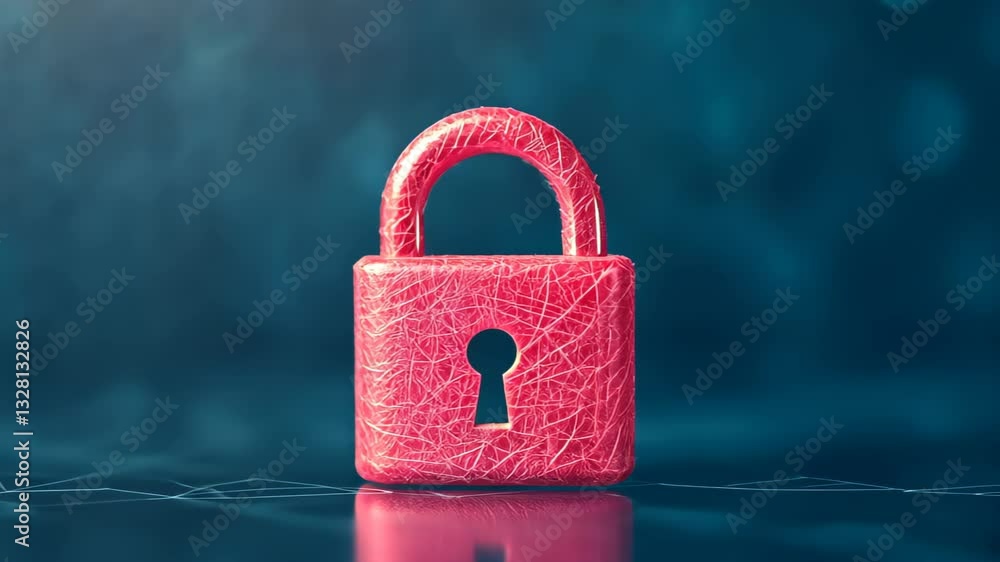 Aufkleber digital security concept for data privacy day featuring pink padlock symbolizing cybersecurity and d