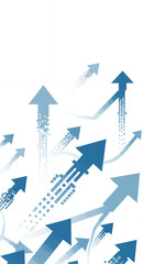 Ascending Arrows: Growth, Success, Progress & Achievement Illustration. Rise Up with Modern Digital Blue Arrow Graphics