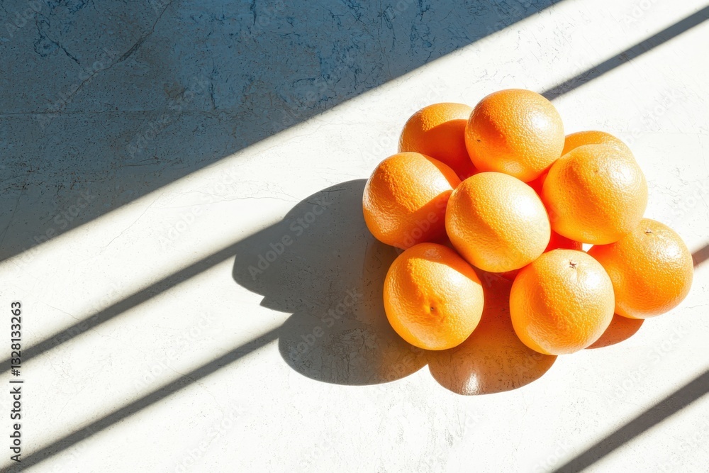 Poster diverse unassociated fruit forms on textured background soft warm light artistic display tilted angl