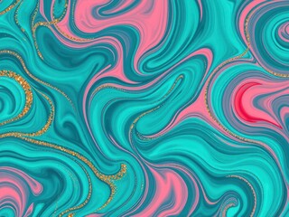 Obraz premium Abstract Teal Pink Gold Marble Texture