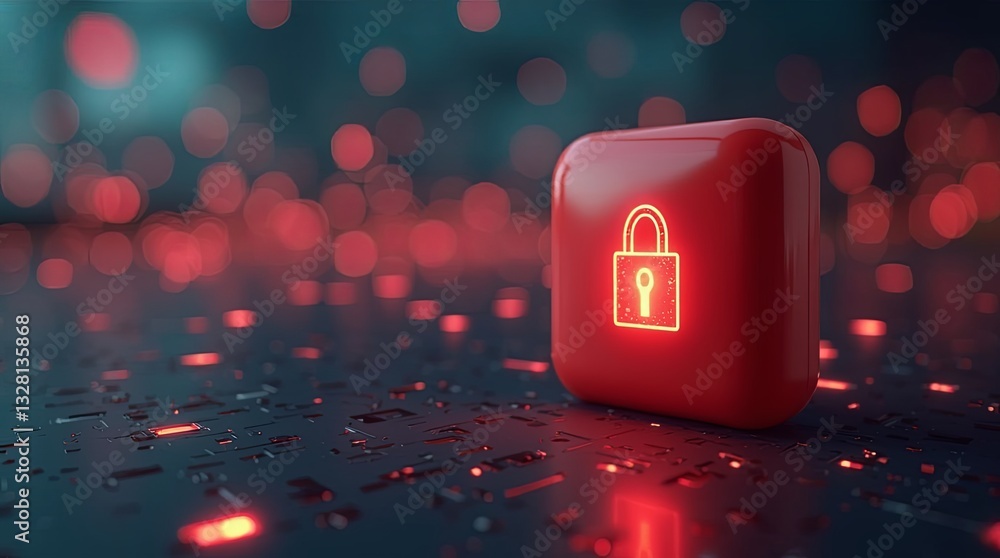 Poster a red square with a key on it